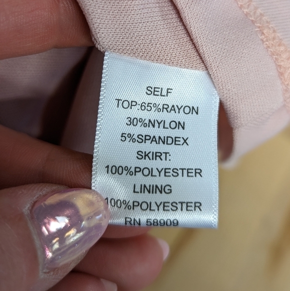 GIANNI Bini Pink Ponte and Mesh Overlay Off the Shoulder Midi Dress L Romantic - Picture 15 of 15